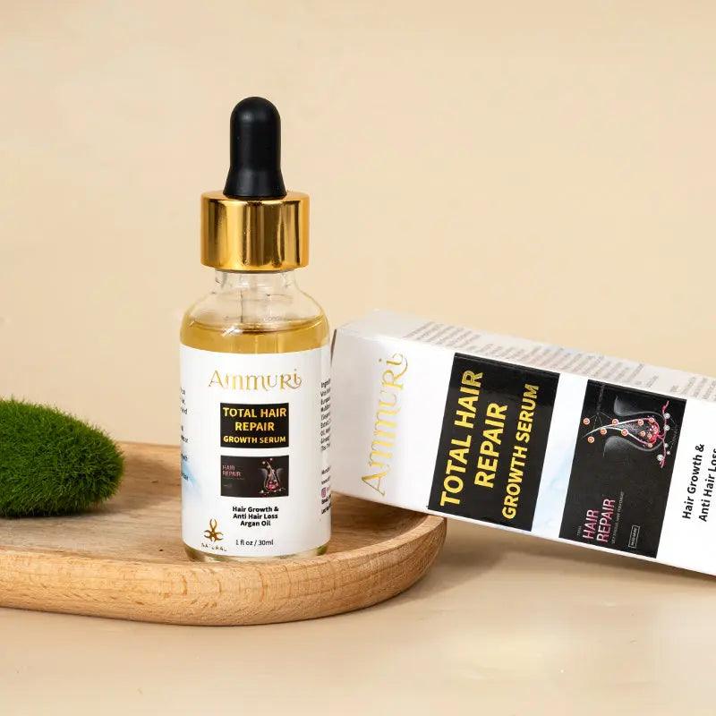 Total Hair Repair Growth Oil 100% Natural Target DHT Biotin Argan Oil, Hair Serum for Hair Growth - Hair Growth Serum - British D'sire