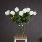 Traditional White Rose Artificial Flower Stem - Artificial Plants & Trees - British D'sire
