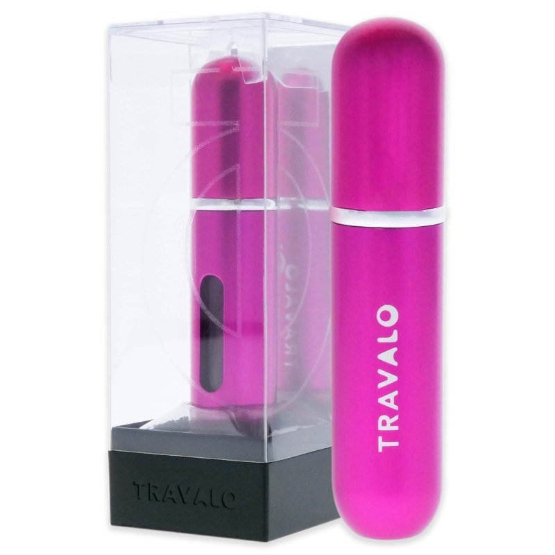 Travalo - Classic Perfume Atomizer - Pink for Unisex - 0.17 oz Refillable Spray (Empty) - Refillable Perfume Spray (Holds upto 0.17oz) - British D'sire