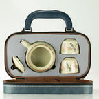 Travel Teapot Set & Two Cups - Blue Bird Qing Dynasty - Herbal Teapot Set - British D'sire