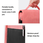 Travelsky Travel Storage Waterproof Pu Cosmetic Bag Multifunctional Folding Large Capacity Toiletry Bag(Coral Orange) - British D'sire