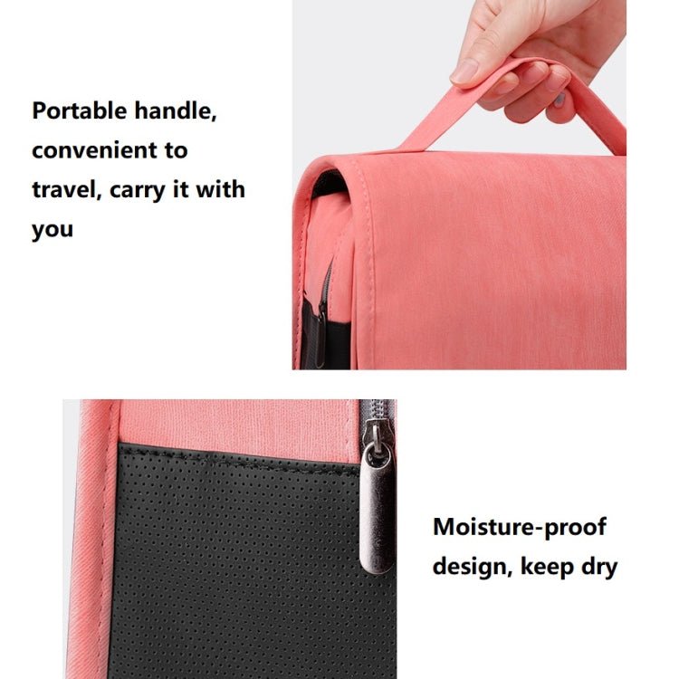 Travelsky Travel Storage Waterproof Pu Cosmetic Bag Multifunctional Folding Large Capacity Toiletry Bag(Coral Orange) - British D'sire