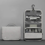 Travelsky Travel Storage Waterproof Pu Cosmetic Bag Multifunctional Folding Large Capacity Toiletry Bag(Stone Gary) - British D'sire