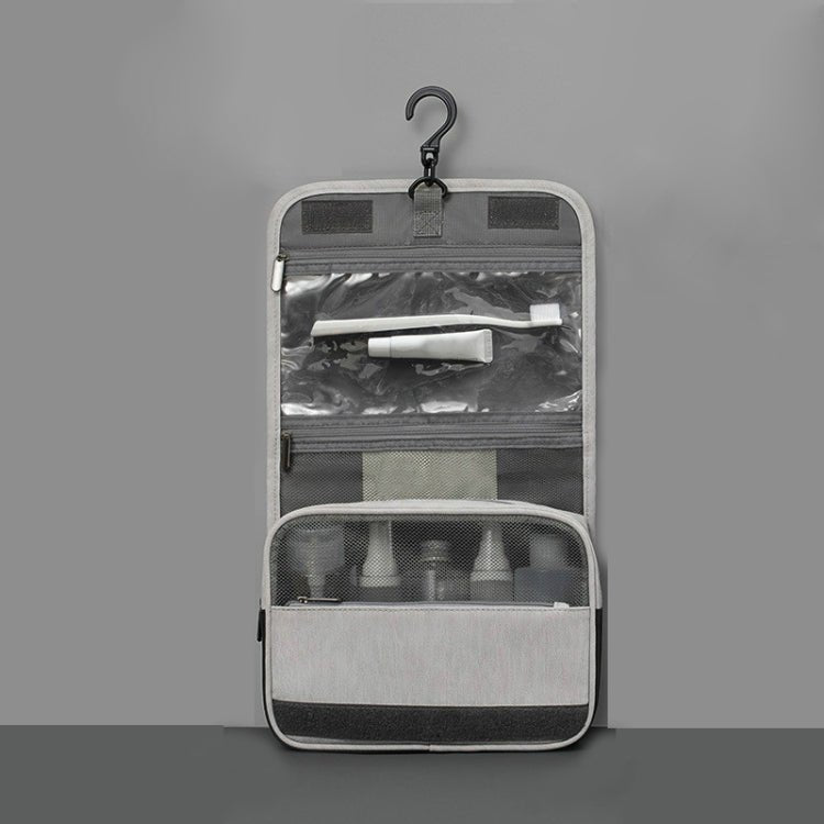 Travelsky Travel Storage Waterproof Pu Cosmetic Bag Multifunctional Folding Large Capacity Toiletry Bag(Stone Gary) - British D'sire