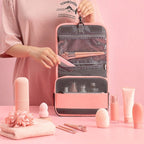 Travelsky Travel Storage Waterproof Pu Cosmetic Bag Multifunctional Folding Large Capacity Toiletry Bag(Stone Gary) - British D'sire