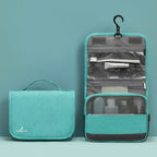 Travelsky Travel Storage Waterproof Pu Cosmetic Bag Multifunctional Folding Large Capacity Toiletry Bag(Turquoise) - British D'sire