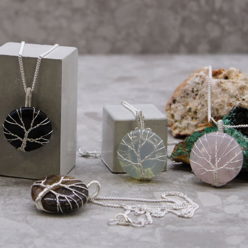 Tree of Life Gemstone Necklace - Amethyst - Indian Gemstone Necklaces - British D'sire