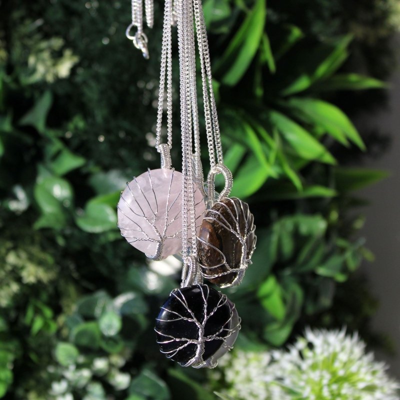 Tree of Life Gemstone Necklace - Opalite - Indian Gemstone Necklaces - British D'sire