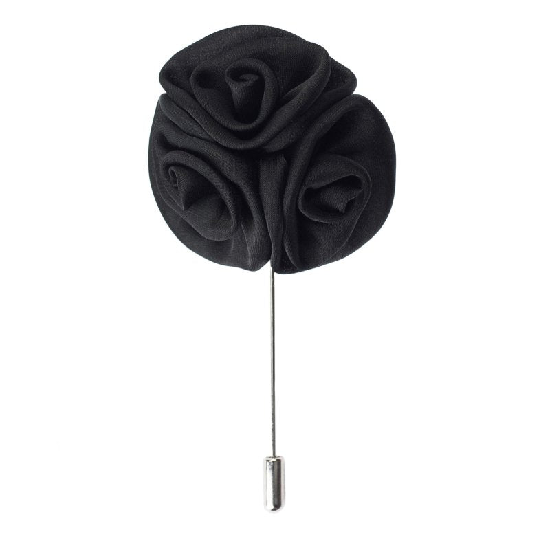 Triple Rose Lapel Pin, Black - All Products - British D'sire