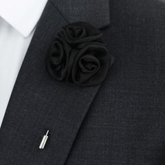 Triple Rose Lapel Pin, Black - All Products - British D'sire