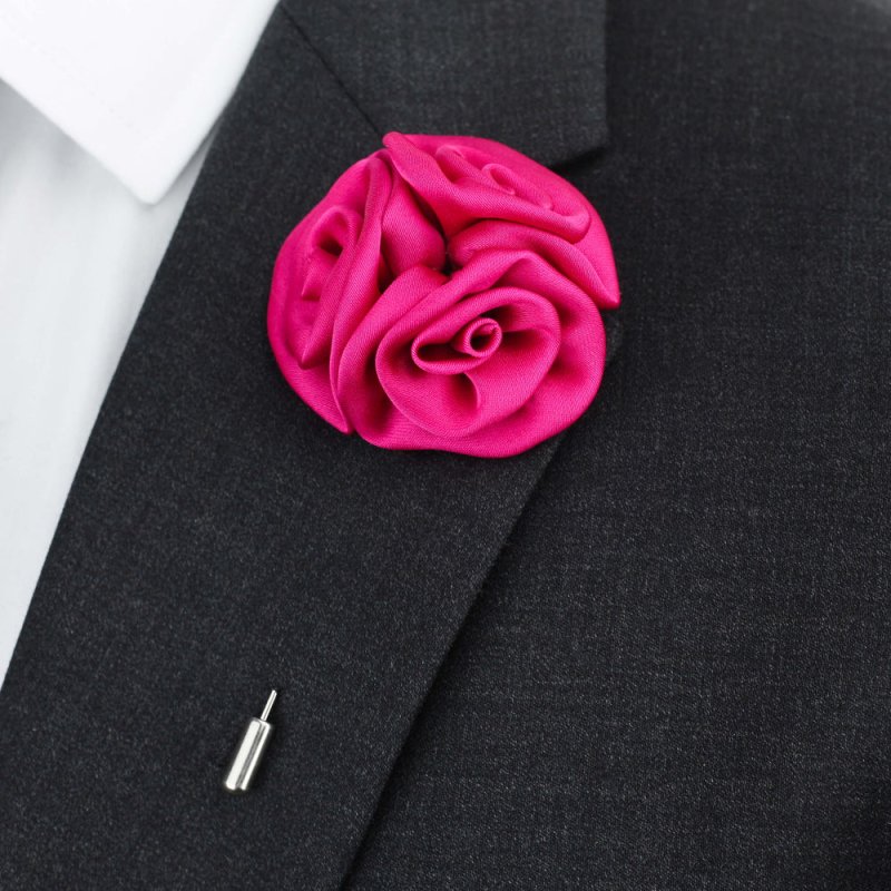 Triple Rose Lapel Pin, Hot Pink - All Products - British D'sire