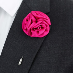 Triple Rose Lapel Pin, Hot Pink - All Products - British D'sire