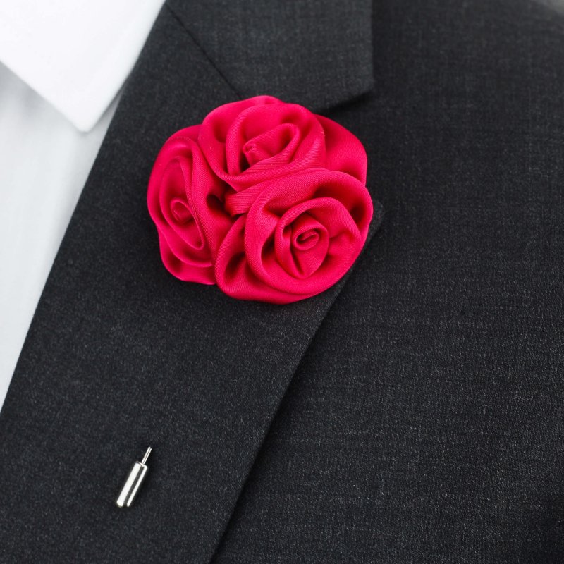 Triple Rose Lapel Pin, Red - All Products - British D'sire