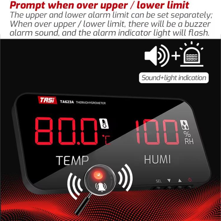 TRSI TA623A Industrial Wall - mounted Thermometer Hygrometer, Built - in Probe - British D'sire
