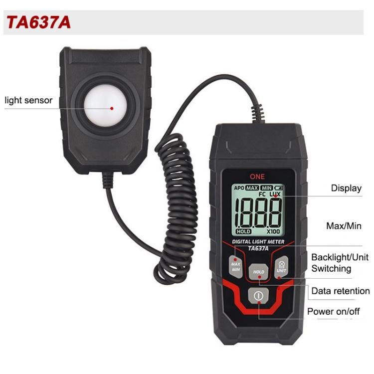 TRSI TA637A Separable Digital Lux Meter Light Brightness Measuring Secondary image