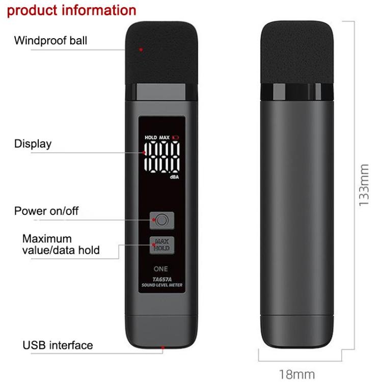 TRSI TA657A Rechargeable Noise Meter Decibel Detector Device Secondary image