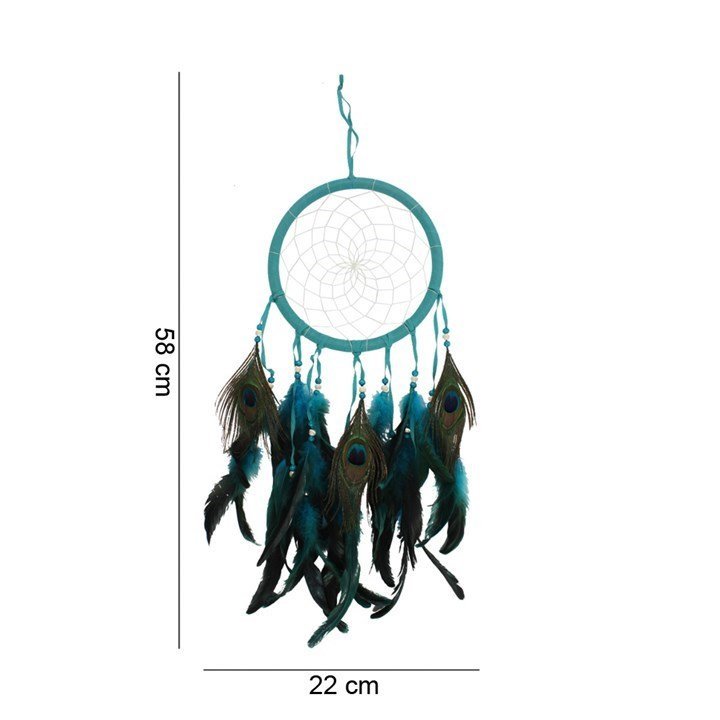 Turquoise Peacock Feather Dreamcatcher Secondary image