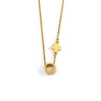 Turquoise Round Evil Eye Necklace with Cross – Sterling Silver and Gold Plated - Necklaces & Pendants - British D'sire