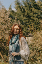 Turquoise Vintage Lace and Paisley Pashmina with Tassels - Scarves & Snoods - British D'sire