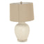 Twill Weave Ceramic Table Lamp With Linen Shade - Lamps - British D'sire