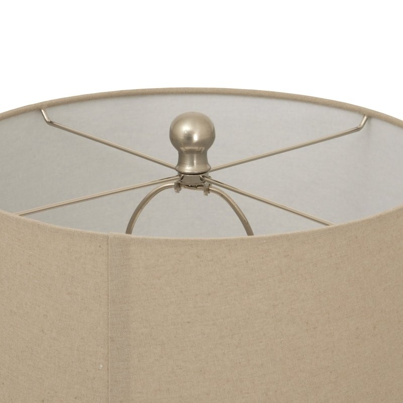 Twill Weave Ceramic Table Lamp With Linen Shade - Lamps - British D'sire