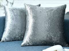 Twin Pack Crushed Velvet Fashion Plain Cushion Covers 8 Colours Pack of 2 Covers - Cushion Cover - British D'sire