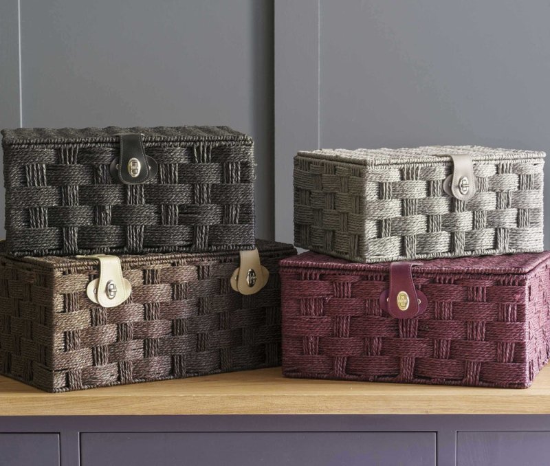 Twisted Black Paper Picnic Basket - Storage Baskets - British D'sire