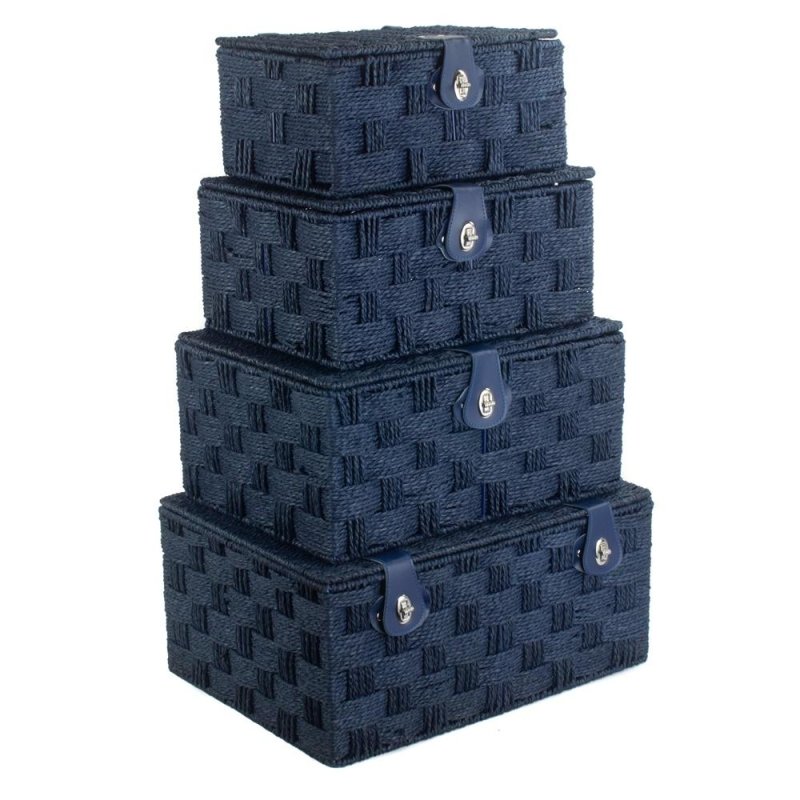 Twisted Blue Paper Picnic Basket - Storage Baskets - British D'sire