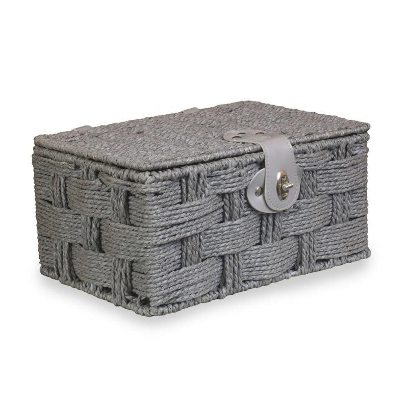 Twisted Grey Paper Rope Picnic Basket Secondary image