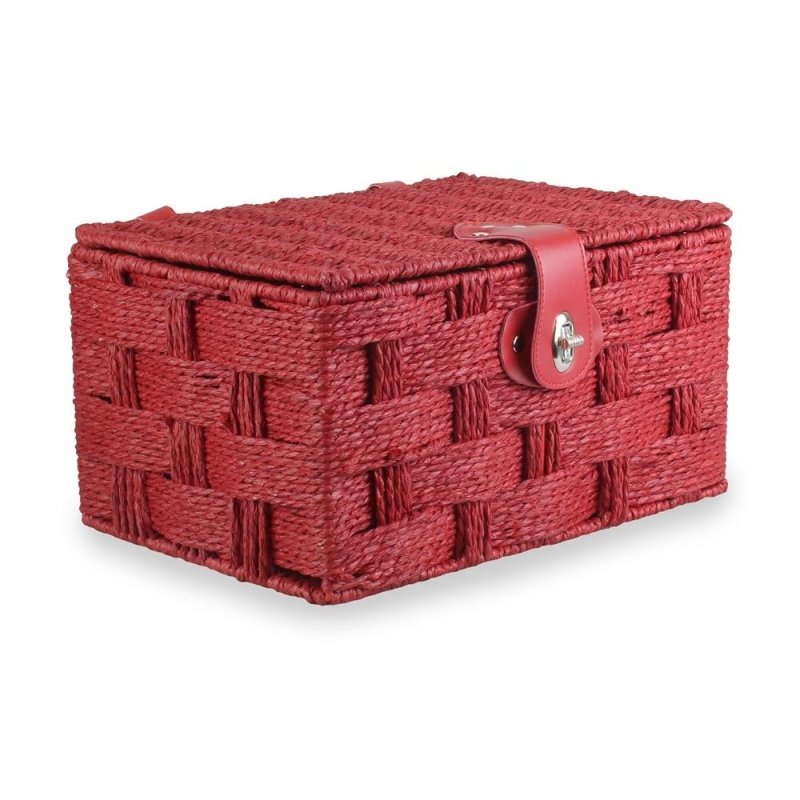 Twisted Red Paper Rope Hamper Basket Secondary image