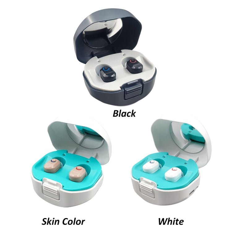 VITRAX - TWS On-Ear Hearing Aid – Skin Color – Rechargeable – Elderly & Hearing Impaired – Noise Reduction – Lightweight Fit – Charging Case Included. Secondary image