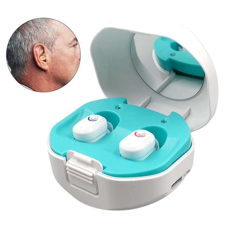 TWS On - Ear Sound Amplifier Hearing Aid with Charging Compartment(White) - British D'sire Main image