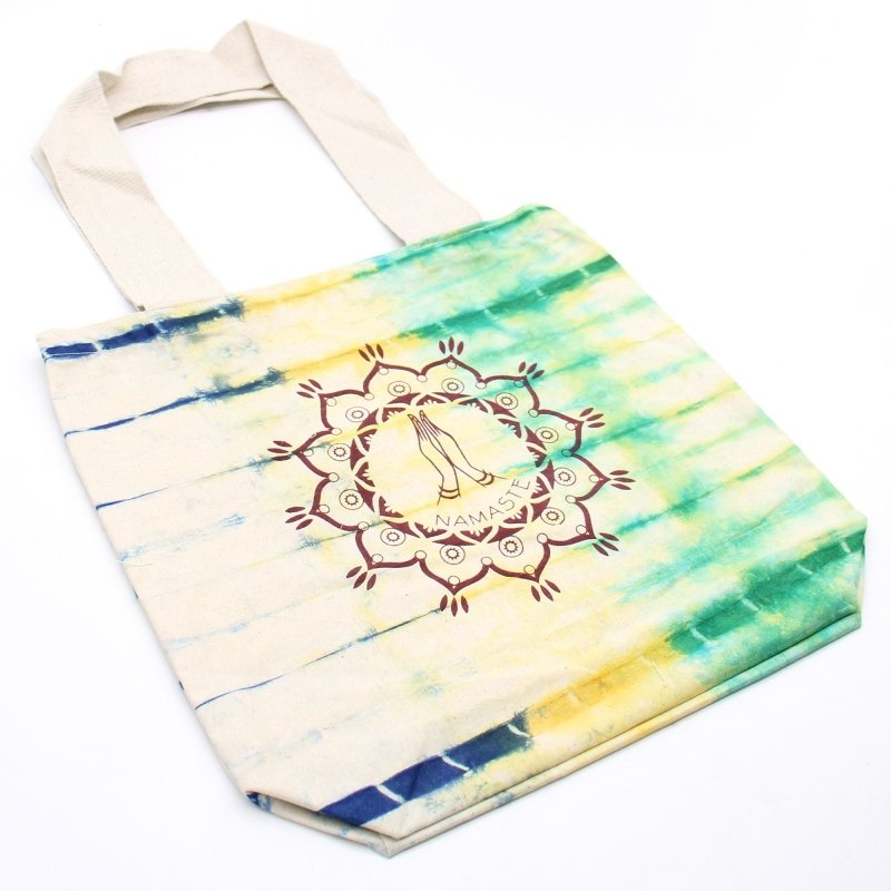 Tye-Dye Cotton Bag (6Oz) - 38X42X12cm - Namaste Hands - Multi -Handle - Tote Bags - British D'sire