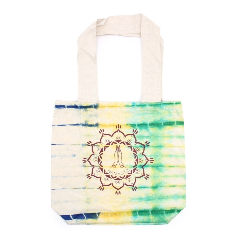 Tye-Dye Cotton Bag (6Oz) - 38X42X12cm - Namaste Hands - Multi -Handle - Tote Bags - British D'sire Main image