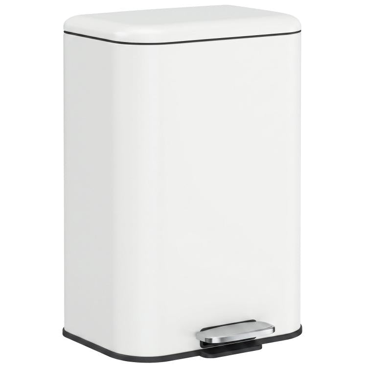 [UK Warehouse] 20 L Kitchen Pedal Bin, Metal Rubbish Bin with Removable Inner Bucket, Soft-Close & Stay-Open Lid, Cream White - British D'sire