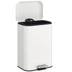 [UK Warehouse] 20 L Kitchen Pedal Bin, Metal Rubbish Bin with Removable Inner Bucket, Soft-Close & Stay-Open Lid, Cream White - British D'sire