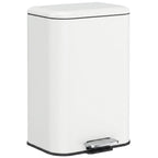 [UK Warehouse] 20 L Kitchen Pedal Bin, Metal Rubbish Bin with Removable Inner Bucket, Soft-Close & Stay-Open Lid, Cream White - British D'sire