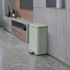 [UK Warehouse] 20 L Kitchen Pedal Bin, Metal Rubbish Bin with Removable Inner Bucket, Soft-Close & Stay-Open Lid, Light Green - British D'sire