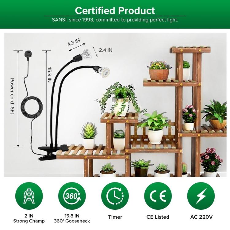 [UK Warehouse] 20W Clip LED Grow Light Full Spectrum for Indoor Plants Veg Seedling Lamp - British D'sire
