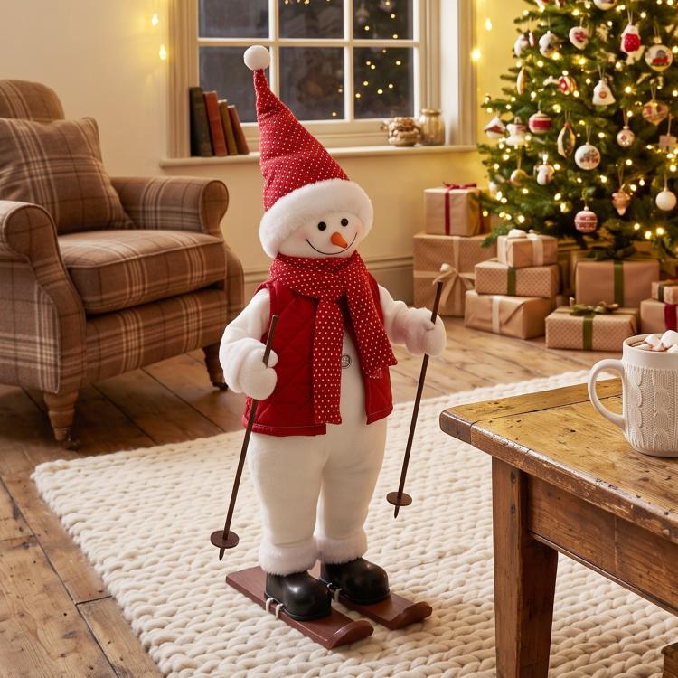 [UK Warehouse] 2ft Life Size Singing Skiing Santa Claus with Posable Arms - British D'sire