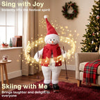 [UK Warehouse] 2ft Life Size Singing Skiing Santa Claus with Posable Arms - British D'sire
