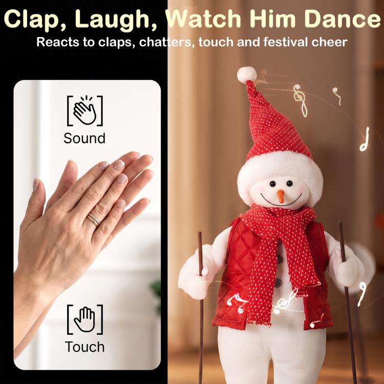 [UK Warehouse] 2ft Life Size Singing Skiing Santa Claus with Posable Arms - British D'sire