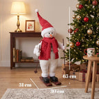 [UK Warehouse] 2ft Life Size Singing Skiing Santa Claus with Posable Arms - British D'sire