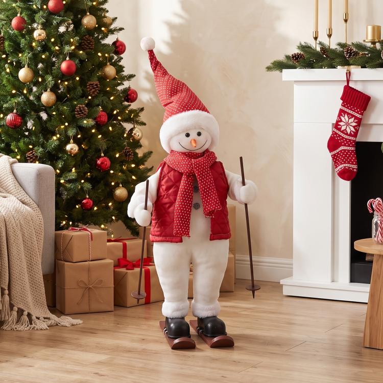 [UK Warehouse] 2ft Life Size Singing Skiing Santa Claus with Posable Arms - British D'sire