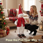 [UK Warehouse] 2ft Life Size Singing Skiing Santa Claus with Posable Arms - British D'sire