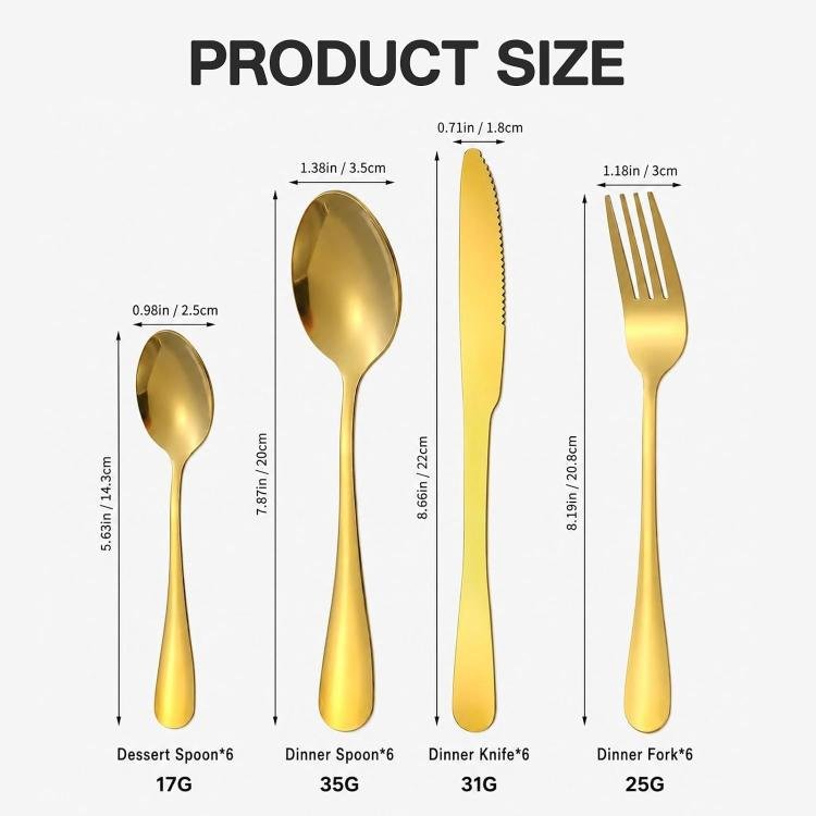 [UK Warehouse] 30X Cutlery Dinner Set Stainless Steel High Grade Tableware Tea Spoons Fork Tool - British D'sire