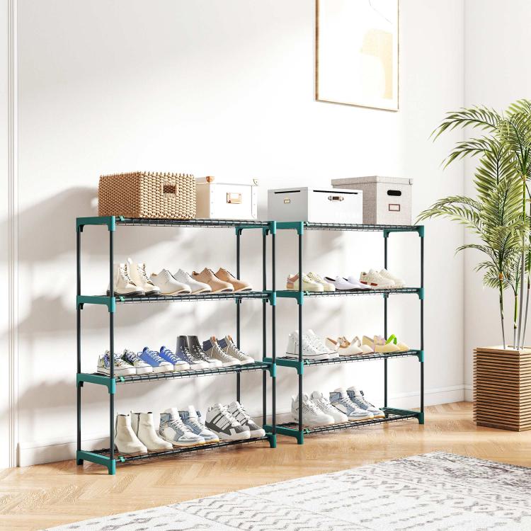 [UK Warehouse] 4-Tier Plant Stand Indoor Outdoor, Set of 2 Metal Plant Shelf with Rack Buckles for Easy Assembly, Flower Display Rack - British D'sire