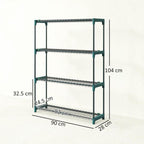 [UK Warehouse] 4-Tier Plant Stand Indoor Outdoor, Set of 2 Metal Plant Shelf with Rack Buckles for Easy Assembly, Flower Display Rack - British D'sire