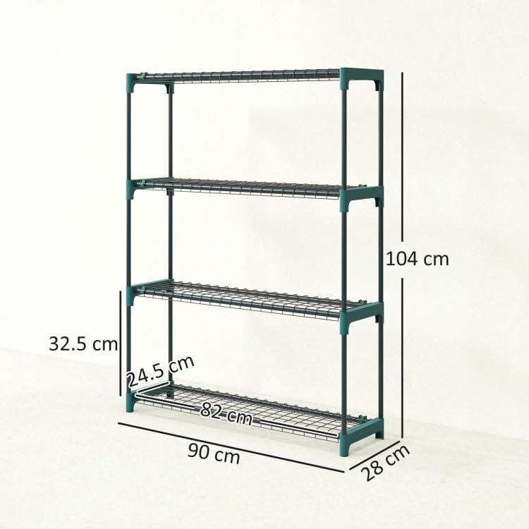 [UK Warehouse] 4-Tier Plant Stand Indoor Outdoor, Set of 2 Metal Plant Shelf with Rack Buckles for Easy Assembly, Flower Display Rack - British D'sire