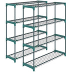 [UK Warehouse] 4-Tier Plant Stand Indoor Outdoor, Set of 2 Metal Plant Shelf with Rack Buckles for Easy Assembly, Flower Display Rack - British D'sire